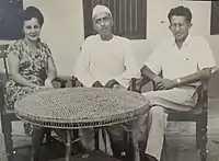 Pandit Phoolchandra Shastri with visiting German scholars studying Jainism