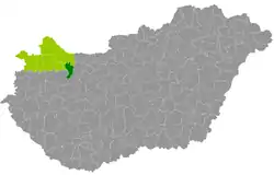 Pannonhalma District within Hungary and Győr-Moson-Sopron County.