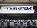 The 2011 version of the Purwosari Station signage