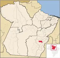 Location of Canaã dos Carajás in the State of Pará