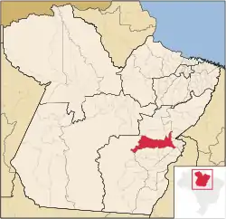 Location of Marabá in the State of Pará