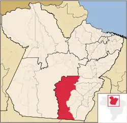 Location of São Félix do Xingu in the State of Pará