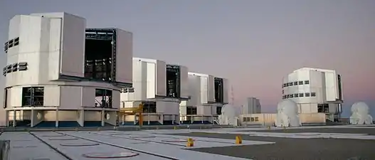 Paranal platform with the VLTs, the ATs and VST