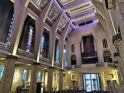 The organ tribune and nave