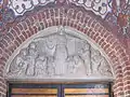 Relief in The Swedish Church in Paris (Svenska Sofiaförsamlingen i Paris), Swedish Sofia Assembly in Paris. Relief with the motif Christ blesses the children, 1913.