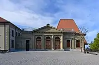 The facade of the Grand Council building, which survived the 2002 fire that damaged most of the structure (completed in 1806)