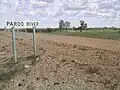 Road sign by the Paroo River bridge, near Wilcannia