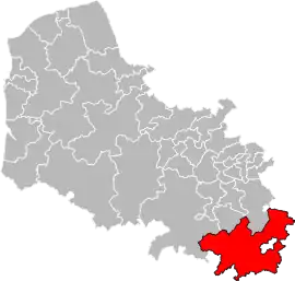 Location of Bapaume within the department