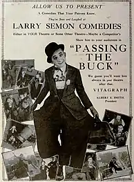 Ad for the comedy short film Passing the Buck [it]MOVING PICTURE WORLD