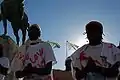 A protest outside of the South African Parliament