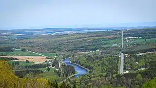 Route 277 along Etchemin River in Saint-Malachie.