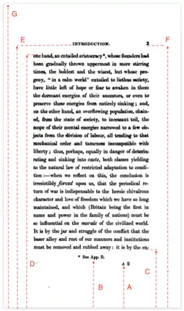 Dimensions layout of a page in Matthew (1831)