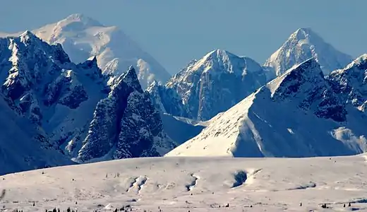 Dickey (center) from Parks Highway. (Hunter left, Huntington right)