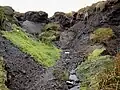 Channel eroded in the peat close to summit