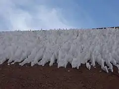 Penitentes near the summit of the Agua Negra Pass on the border between Chile and Argentina.