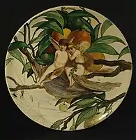 Plaque with fairies watching a spider, c. 1880 by Percy Anderson