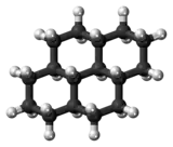 Ball-and-stick model of the perhydropyrene molecule