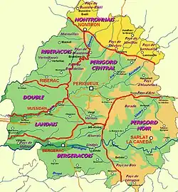 The Nontronnais in relation with the other traditional landscapes of the Périgord