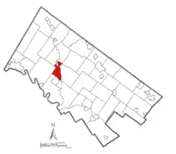 Location of Perkiomen Township in Montgomery County, Pennsylvania