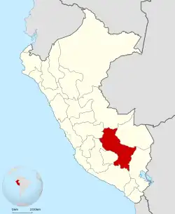 Location of the Department of Cusco in Peru