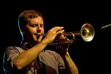 Peter Evans playing the piccolo trumpet