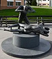 Photographer and model, 1995, bronze, Central Military Hospital Prague