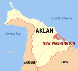 Map of Aklan with New Washington highlighted