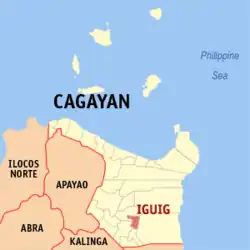 Map of Cagayan with Iguig highlighted