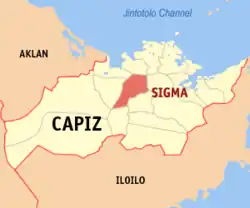 Map of Capiz with Sigma highlighted