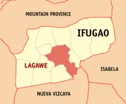 Map of Ifugao with Lagawe highlighted