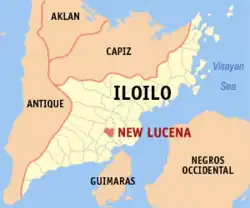 Map of Iloilo with New Lucena highlighted