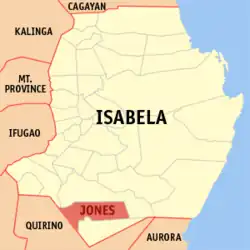 Map of Isabela with Jones highlighted