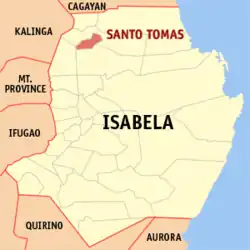 Map of Isabela with Santo Tomas highlighted