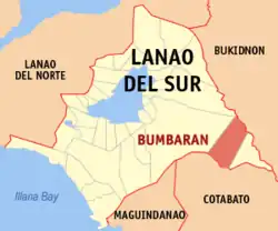 Map of Lanao del Sur with Amai Manabilang highlighted