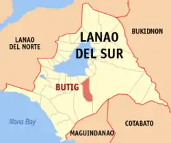 Map of Lanao del Sur with Butig highlighted