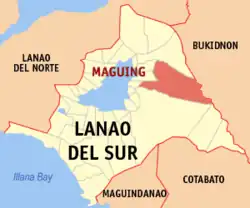 Map of Lanao del Sur with Maguing highlighted