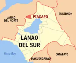 Map of Lanao del Sur with Piagapo highlighted