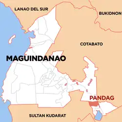 Map of Maguindanao del Sur with Pandag highlighted