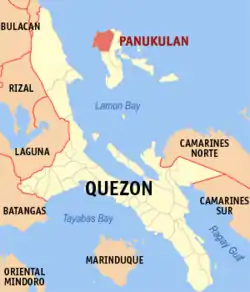 Location of Panukulan in Quezon