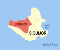 Map of Siquijor with Siquijor highlighted