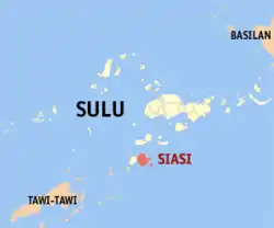 Map of Sulu with Siasi highlighted