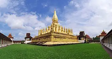 View of the stupa inside the temple