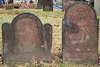 Winged skull & winged soul effigies, Morristown, NJ