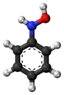 Ball-and-stick model of the phenylhydroxylamine molecule