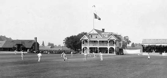 Philadelphia Cricket Club (first building), Chestnut Hill, Philadelphia, Pennsylvania (1883–84, burned 1909).