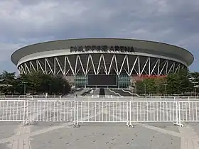 A daytime view of the Philippine Arena in Ciudad de Victoria, Bocaue.