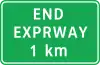 Expressway ends after 1 km