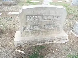 Grave-site of Joseph H. Kibbey (1853–1924) and Nora Burbank Kibbey (1867–1923).