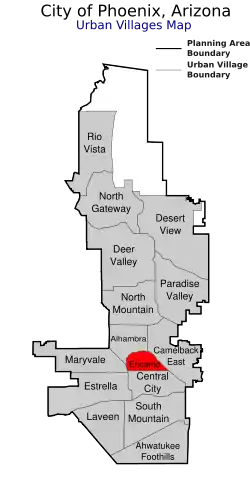 Location of Encanto highlighted in red.