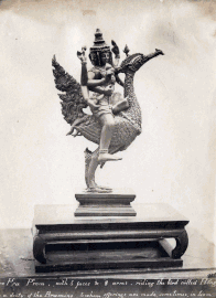 Brahma riding the Hong bird, old statue.